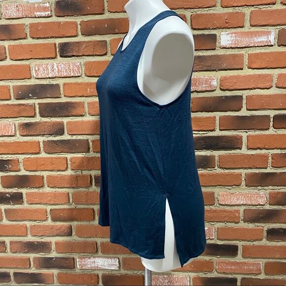Aritzia Wilfred Free Split Hem Tank Top sz Small Teal - Picture 2 of 8